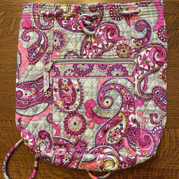Vera Bradley Handbags - Vera Bradley pink paisley string bag